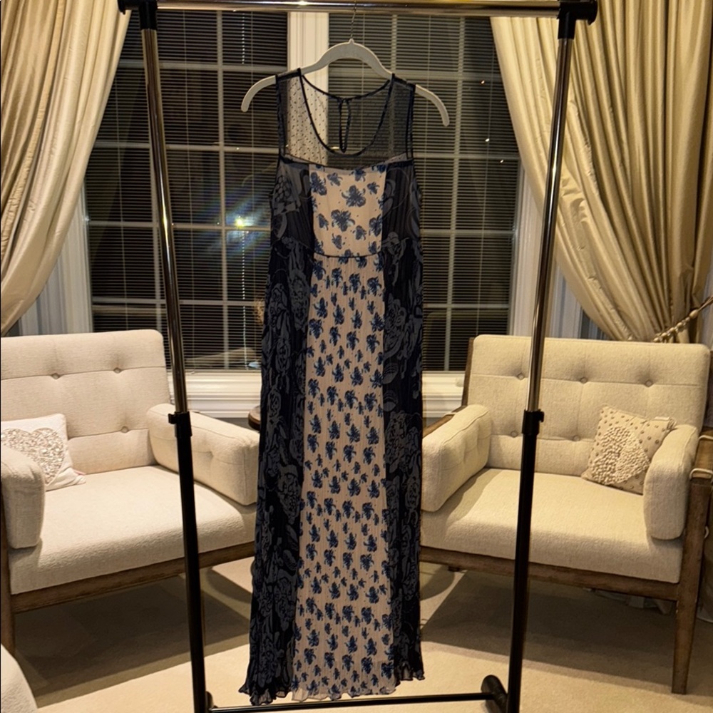 Blue Slip Maxi Cocktail Dress